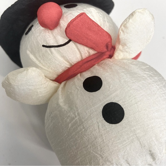 Vintage Sears Soft Dreams Nylon Snowman 5" stuffed toy plush 1980s Christmas - Picture 8 of 8